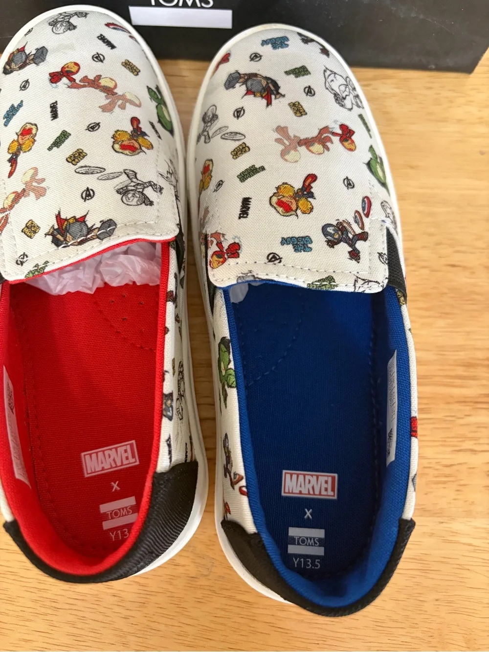 Toms Marvel Kids' Slip-On Luca Antique White Marvel How to Print 13.5 Sneakers